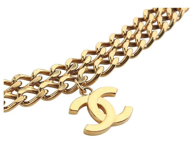 Chanel Gold CC Drop Double Chain Belt Golden - view 3