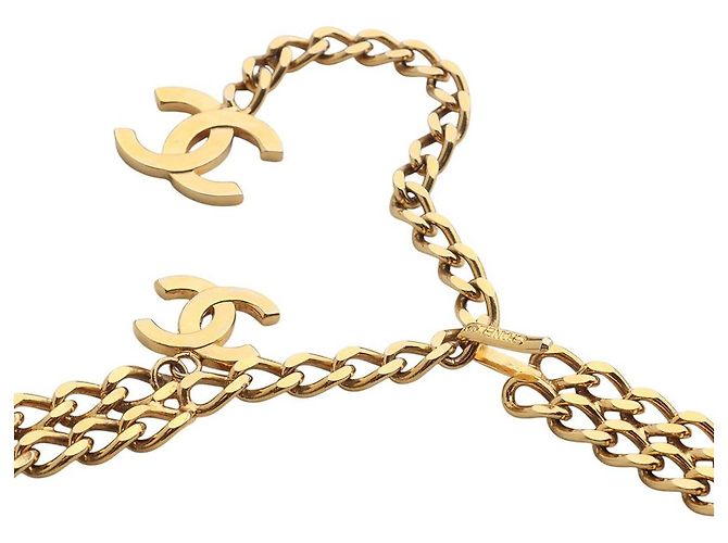 Chanel Gold CC Drop Double Chain Belt Golden - view 4