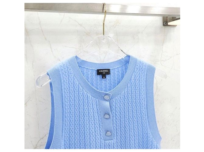 Chanel Top sem mangas de malha de cashmere Pre-Collection - vista 3