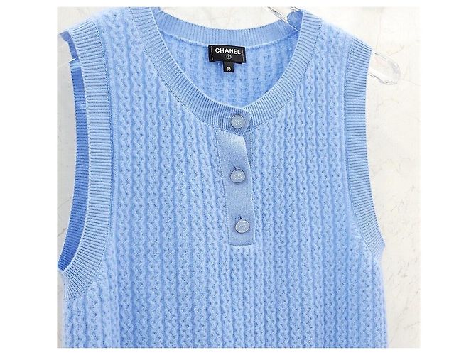 Chanel Top sem mangas de malha de cashmere Pre-Collection - vista 4