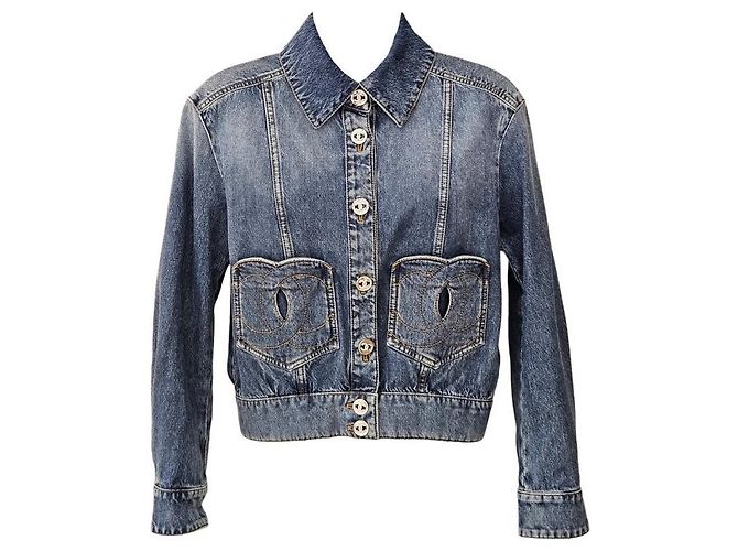 Chanel Gewaschene Jeansjacke Mehrfarben - Ansicht 4