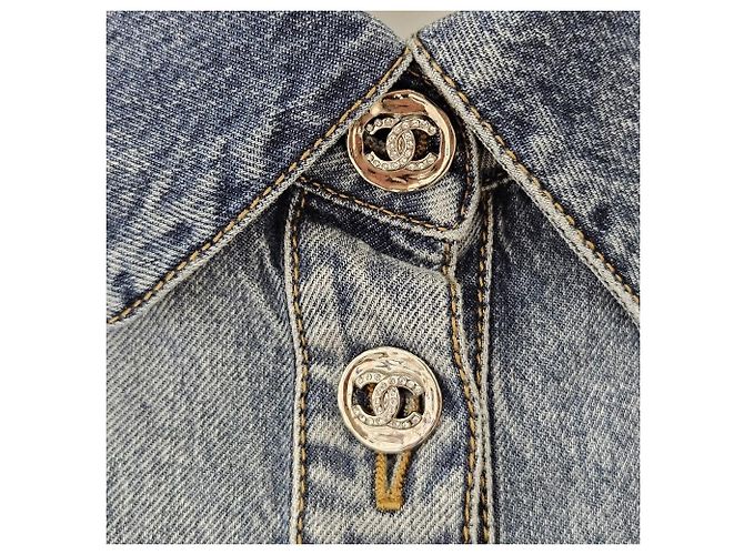 Chanel Gewaschene Jeansjacke Mehrfarben - Ansicht 7