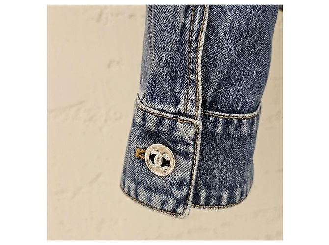 Chanel Gewaschene Jeansjacke Mehrfarben - Ansicht 9