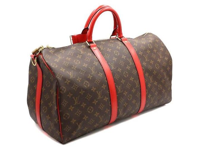 Louis Vuitton Borsa Tote e Borsa a Spalla Monogram Keepall Bandoulière Rosso - vista 3