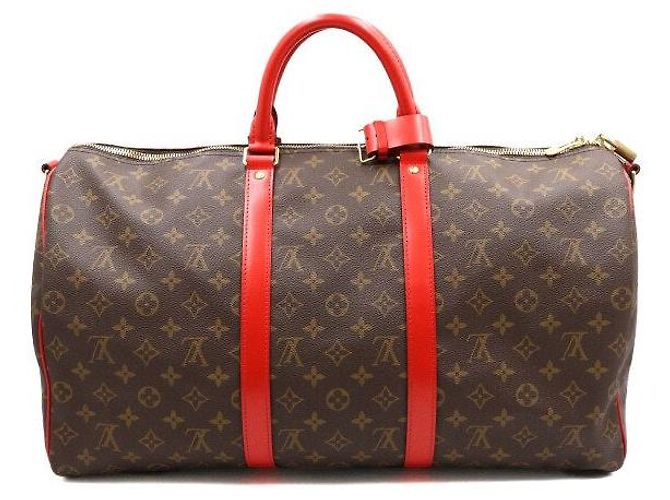Louis Vuitton Borsa Tote e Borsa a Spalla Monogram Keepall Bandoulière Rosso - vista 4