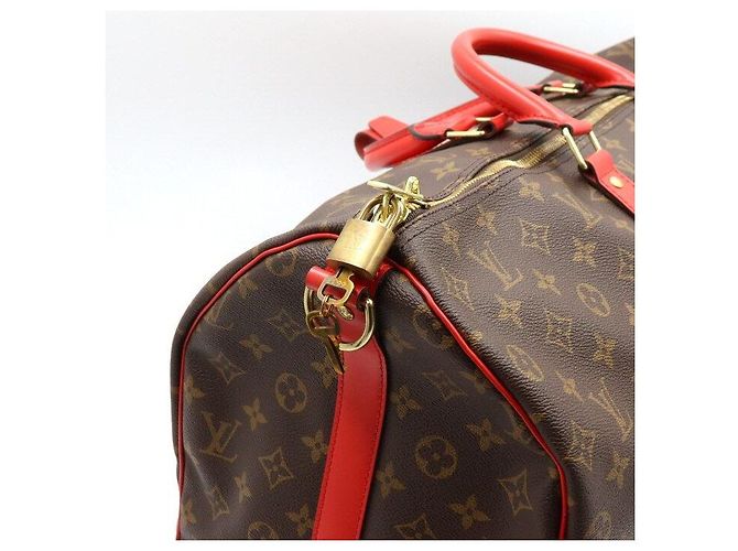 Louis Vuitton Borsa Tote e Borsa a Spalla Monogram Keepall Bandoulière Rosso - vista 6