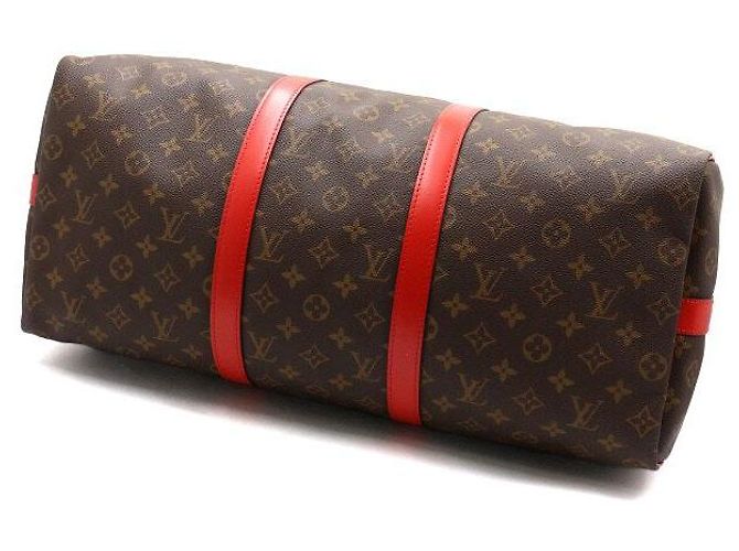Louis Vuitton Borsa Tote e Borsa a Spalla Monogram Keepall Bandoulière Rosso - vista 7