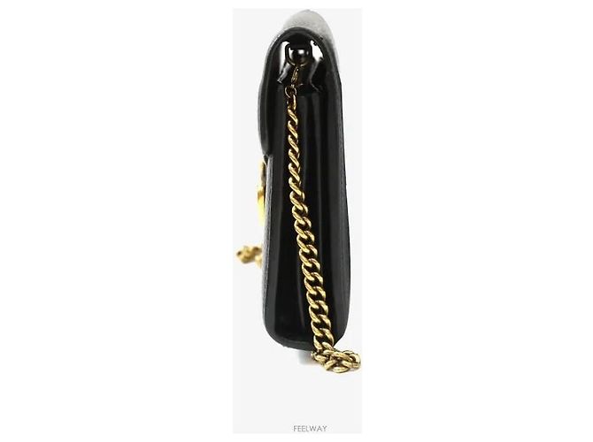 Gucci Borsa a tracolla GG Marmont con catena nera con finiture dorate Nero - vista 2