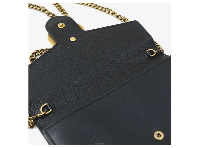 Gucci Borsa a tracolla GG Marmont con catena nera con finiture dorate Nero - vista 5