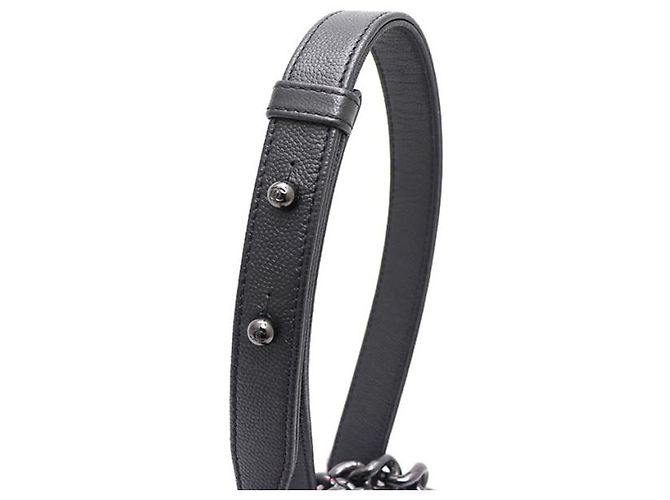 Chanel Borsa Caviar Boy Medium Nera Catena Argentata Borsa a Spalla a Tracolla Nero - vista 19