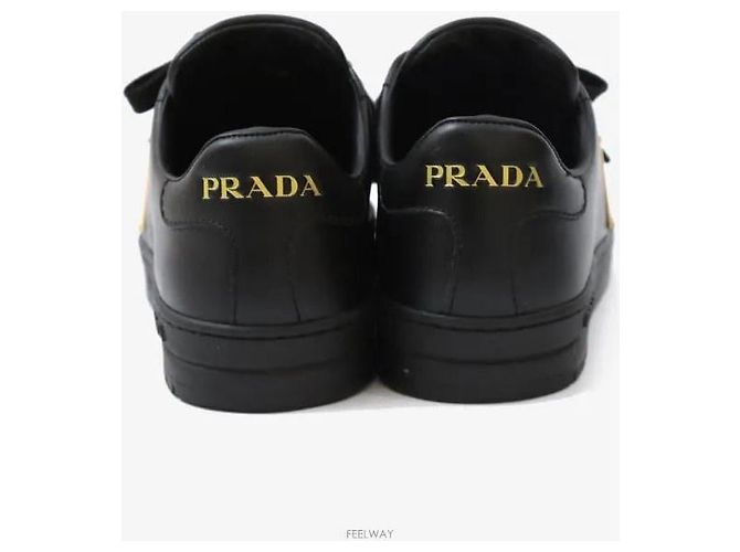 Prada Leder-Sneaker Schwarz halbe Größe - Ansicht 4