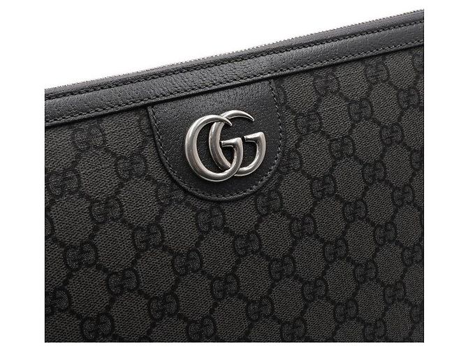 Gucci Portafoglio Clutch GG Grigio Marrone - vista 10