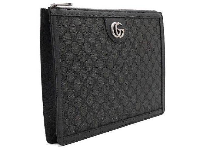 Gucci Portafoglio Clutch GG Grigio Marrone - vista 3