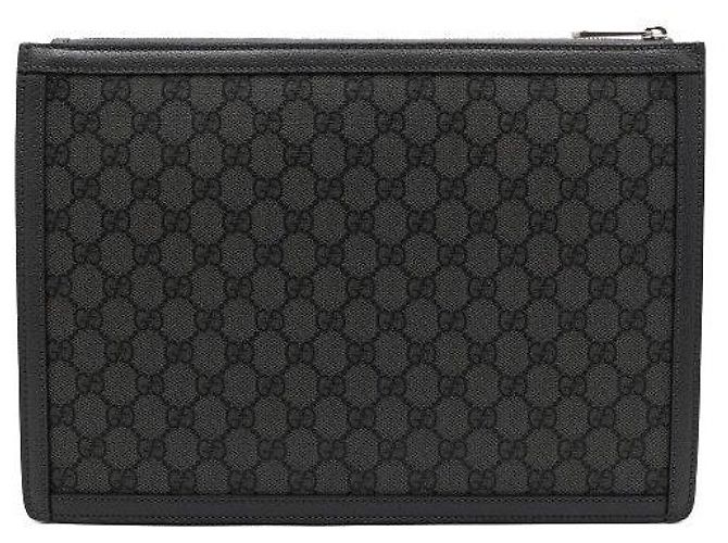 Gucci Portafoglio Clutch GG Grigio Marrone - vista 4