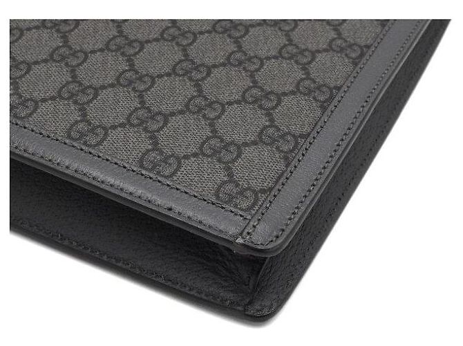 Gucci Portafoglio Clutch GG Grigio Marrone - vista 7