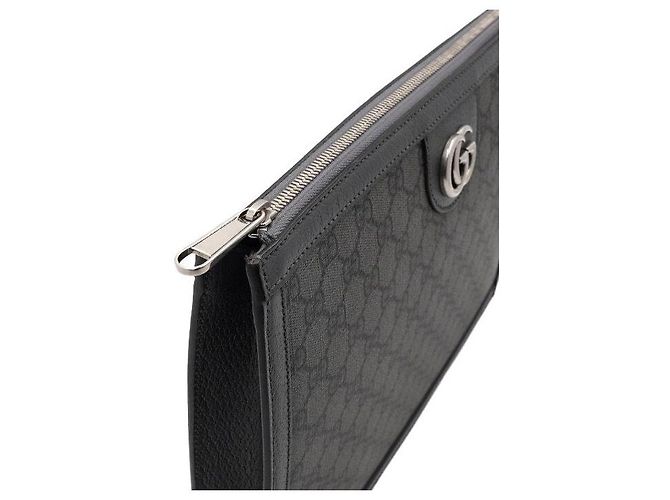 Gucci Portafoglio Clutch GG Grigio Marrone - vista 9