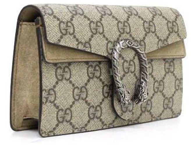 Gucci Borsa a tracolla Dionysus GG Supreme Super Mini con catena D'oro - vista 4