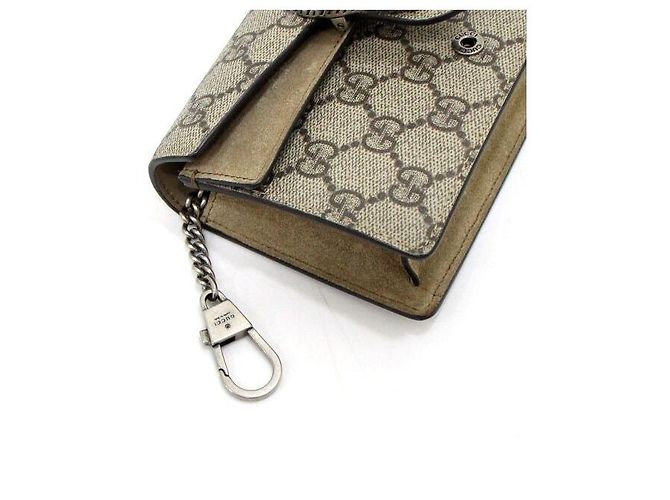 Gucci Borsa a tracolla Dionysus GG Supreme Super Mini con catena D'oro - vista 9