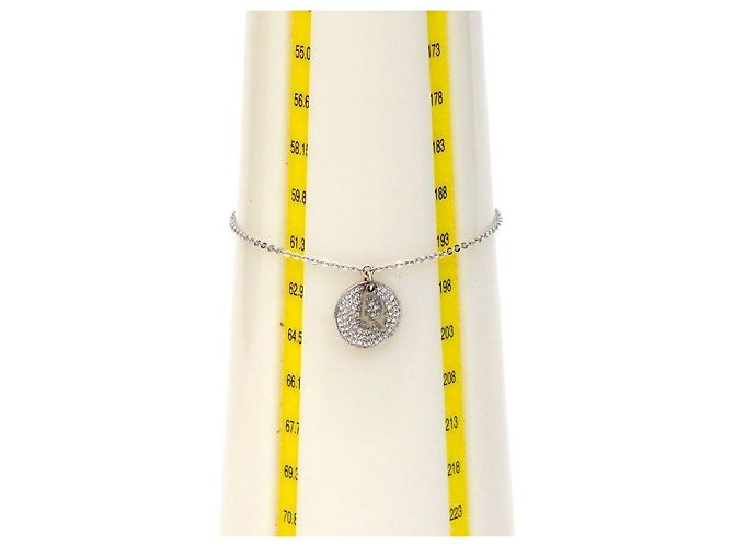 Dior Bracciale in argento con pietre cubiche rotonde oblique - vista 5