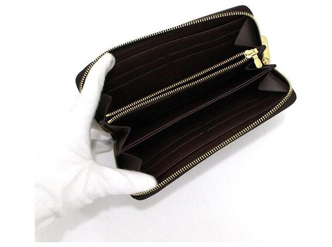 Louis Vuitton Zippy Long Wallet aus Damier Ebene Canvas Schwarz - Ansicht 5