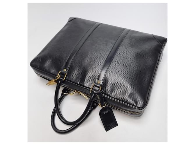 Louis Vuitton Borsa Documenti Epi Nera Valigetta Nero - vista 10