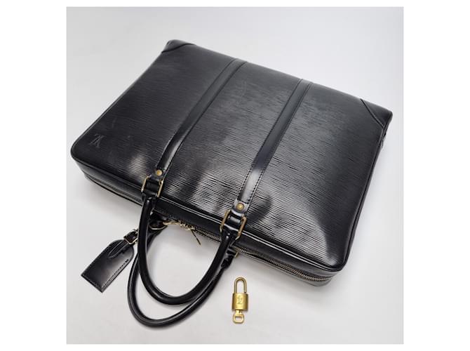 Louis Vuitton Borsa Documenti Epi Nera Valigetta Nero - vista 12