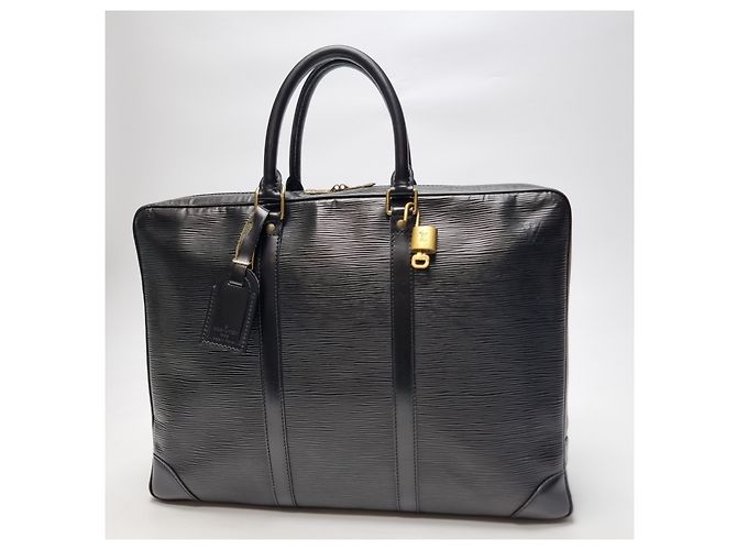 Louis Vuitton Borsa Documenti Epi Nera Valigetta Nero - vista 3