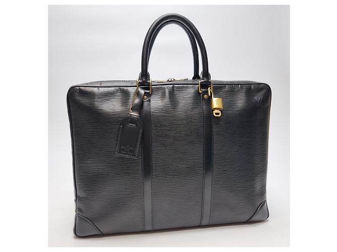 Louis Vuitton Borsa Documenti Epi Nera Valigetta Nero - vista 4