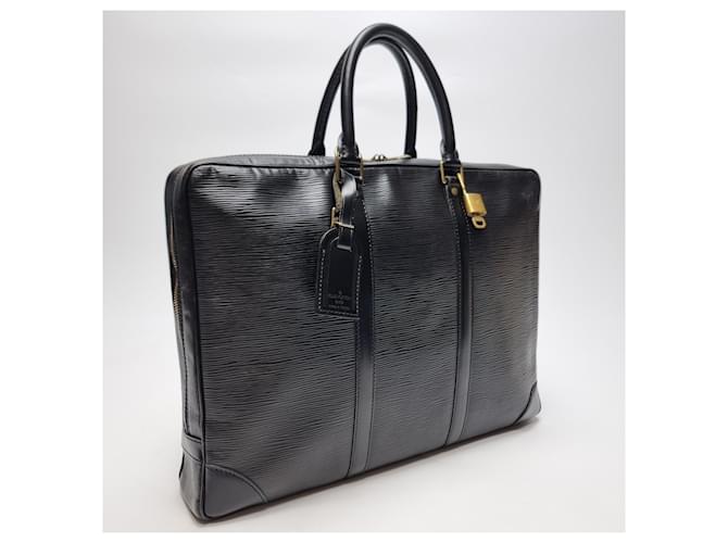 Louis Vuitton Borsa Documenti Epi Nera Valigetta Nero - vista 5