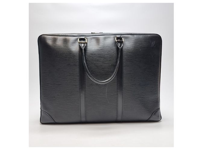 Louis Vuitton Borsa Documenti Epi Nera Valigetta Nero - vista 9