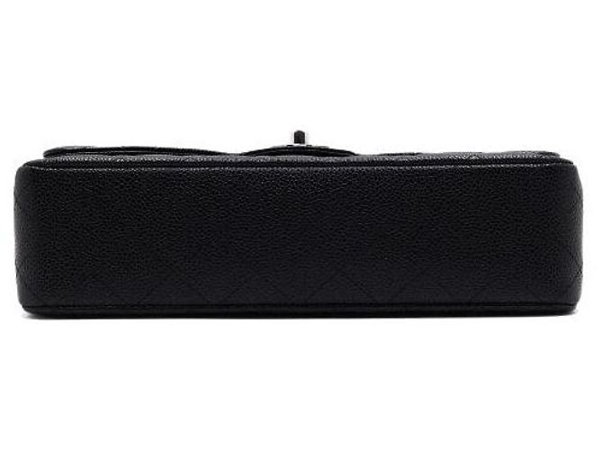 Chanel Classic Medium Size Flap Schultertasche mit silberner Kette Schwarz - Ansicht 9