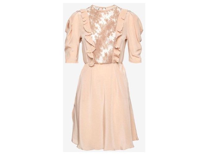 Miu Miu Abito in seta e pizzo da donna Rosa - vista 6
