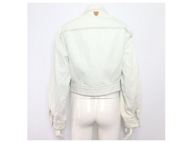 Louis Vuitton Giacca di jeans da donna con bordatura monogramma e tasca Argento - view 4