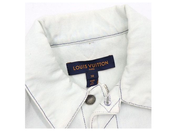 Louis Vuitton Giacca di jeans da donna con bordatura monogramma e tasca Argento - view 5