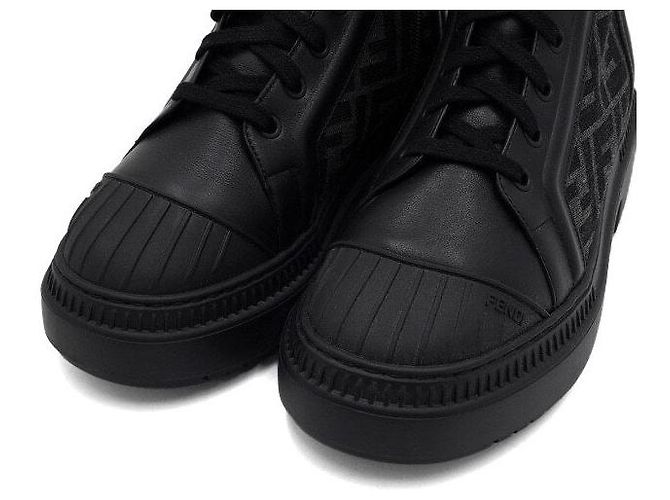Fendi Botas de combate Domino en cuero jacquard FF negro para mujer - vista 5