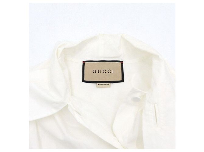 Gucci Camicetta bianca in cotone con dettaglio fiocco da donna - vista 5