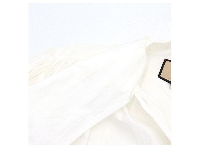 Gucci Camicetta bianca in cotone con dettaglio fiocco da donna - vista 6