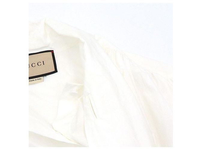 Gucci Camicetta bianca in cotone con dettaglio fiocco da donna - vista 7