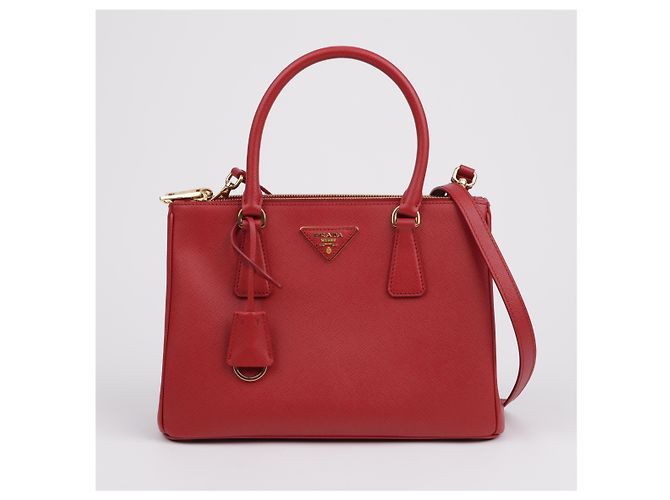 Prada Galleria Medium Saffiano Leder Tote Bag Rot - Ansicht 2