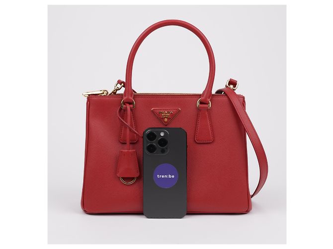 Prada Galleria Medium Saffiano Leder Tote Bag Rot - Ansicht 8