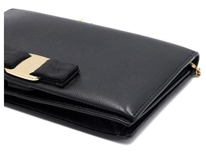 Salvatore Ferragamo Borsa a tracolla con portafoglio e catena Nero - vista 10