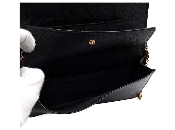 Salvatore Ferragamo Borsa a tracolla con portafoglio e catena Nero - vista 7