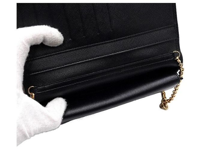Salvatore Ferragamo Borsa a tracolla con portafoglio e catena Nero - vista 8