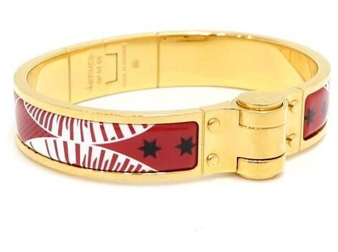 Hermès Bracelet jonc imprimé Cerniere PM Gold Metal pour femme - view 2