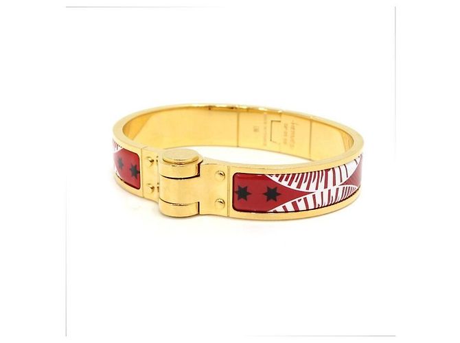 Hermès Bracelet jonc imprimé Cerniere PM Gold Metal pour femme - view 4