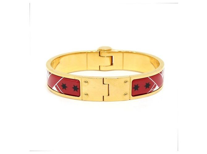 Hermès Bracelet jonc imprimé Cerniere PM Gold Metal pour femme - view 5