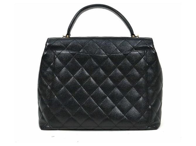 Chanel Borsa Tote Coco Handle in pelle Black Caviar Nero - vista 3