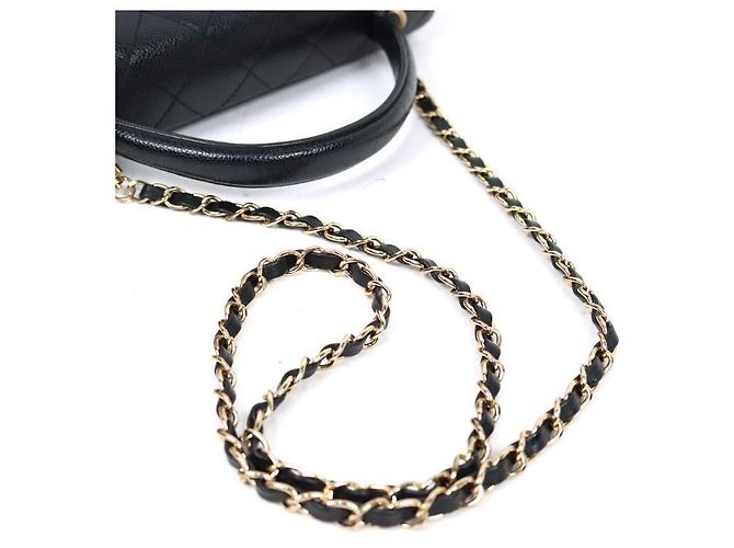 Chanel Borsa Tote Coco Handle in pelle Black Caviar Nero - vista 7