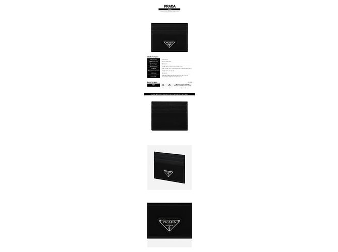 Prada Nylon Saffiano Kartenetui Schwarz - Ansicht 2