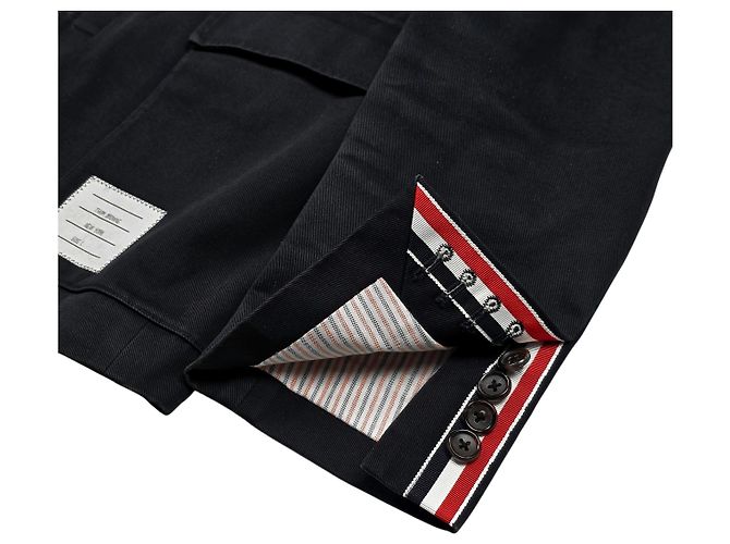 Thom Browne Blazer in cotone a righe Nero - vista 3